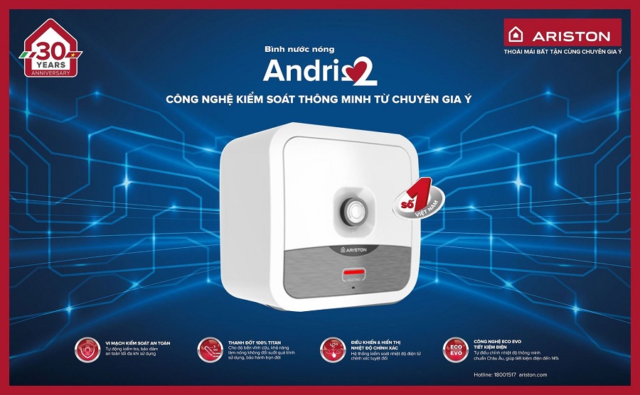 Bình nóng lạnh Ariston Andris2 30R 30L