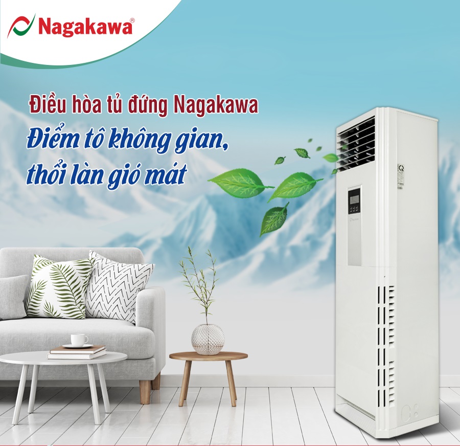 Điều hòa tủ đứng 2 chiều Nagakawa 100.000BTU NP-A100DL