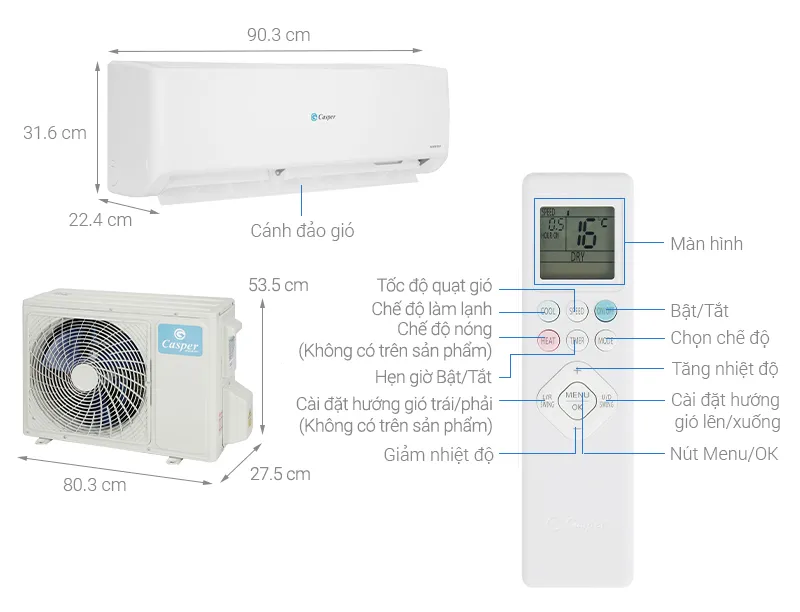 Điều hòa Casper 18000 BTU GC-18IS33