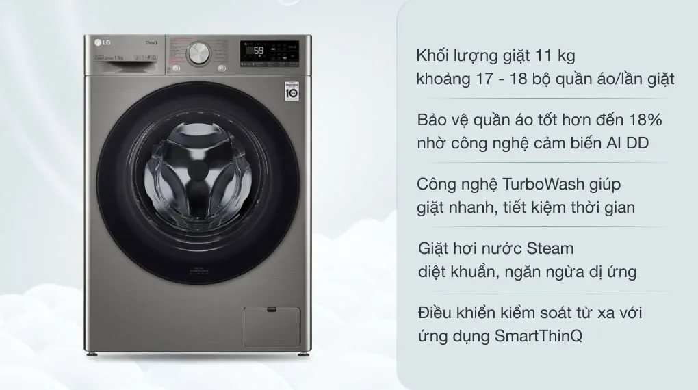 Máy giặt LG 11kg FV1411S4P