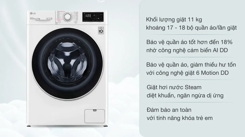 Máy giặt LG 11kg FV1411S5W
