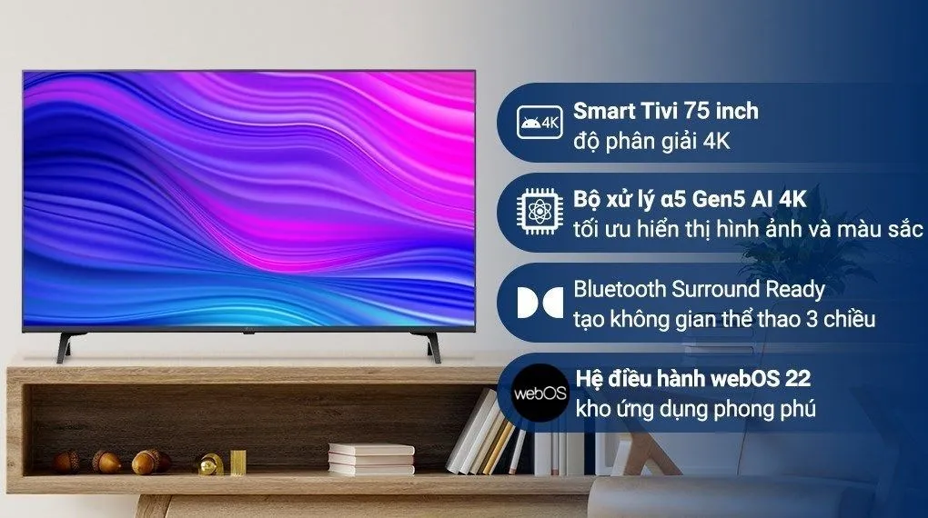 Tivi 75 inch LG 75UQ8000PSC