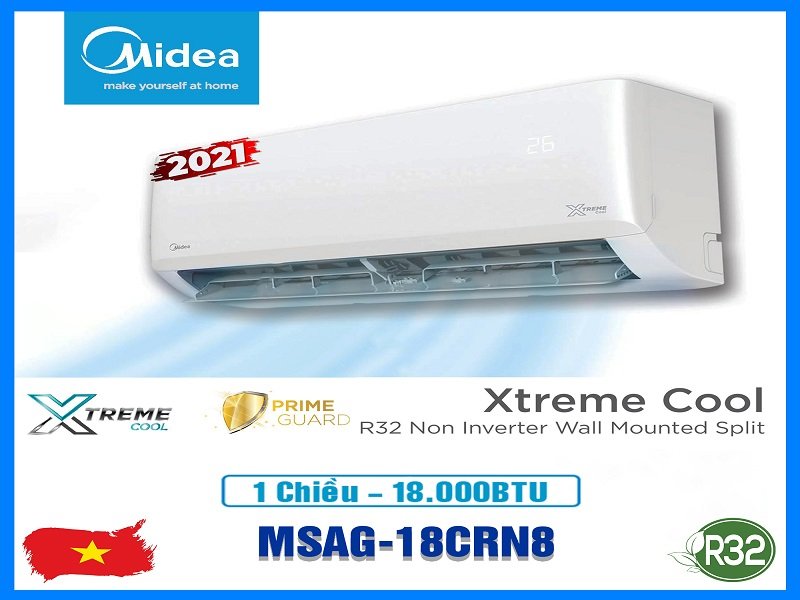 Điều hòa Midea 1 chiều MSAG-18CRN8, công suất 18000 BTU