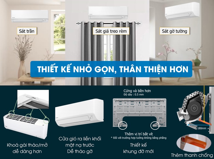 điều-hòa-panasonic-XPU12XKH-8-thiết-kế-nhỏ-gọn-thân-thiện-hơn