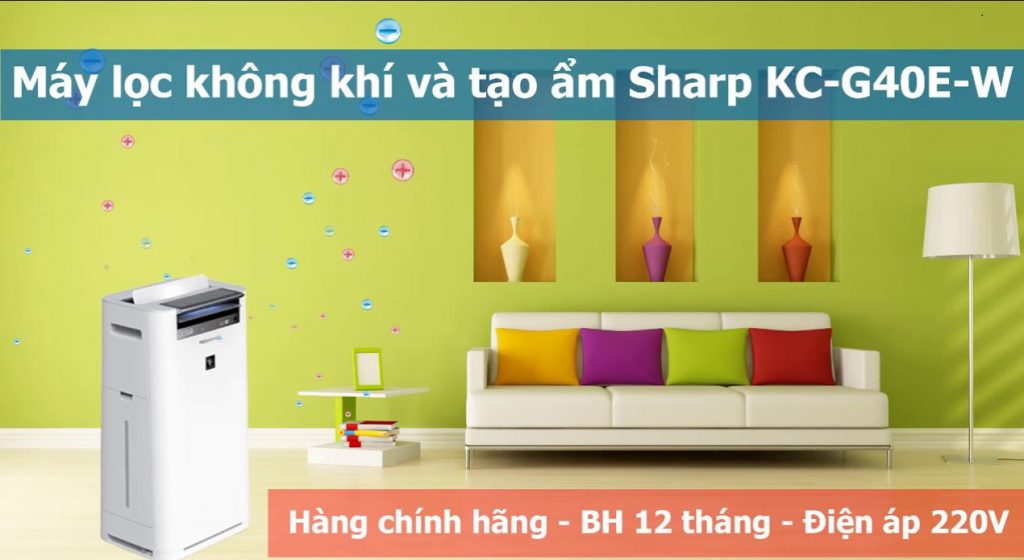 máy lọc không khí Sharp KC-G40EV-W, tạo ẩm 