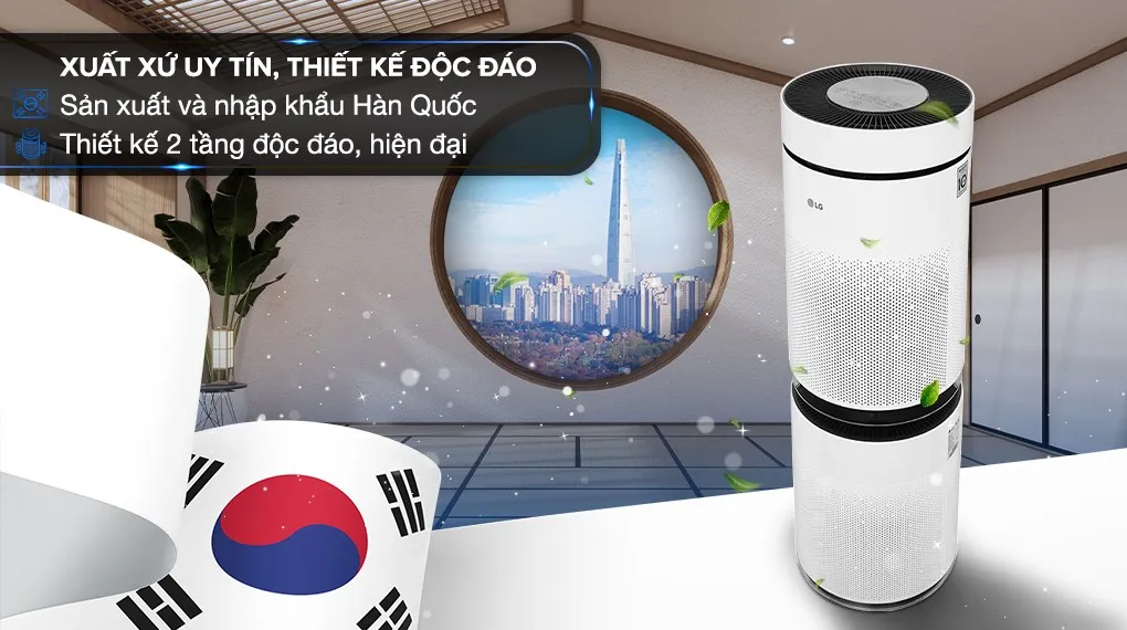 máy lọc không khí 2 tầng LG PuriCare AS10GDWH0