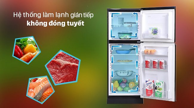 Tủ lạnh Aqua AQR-T150FA(BS)130 lít , làm lạnh gián tiếp không đóng tuyết