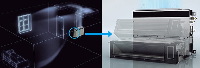 Tổng kho điều hòa, điện máy miền Bắc tại Hà Nội thinh-phat-Điều hòa nối ống gió Panasonic S-3448PF3H/U-43PR1H8 làm lạnh nhanh