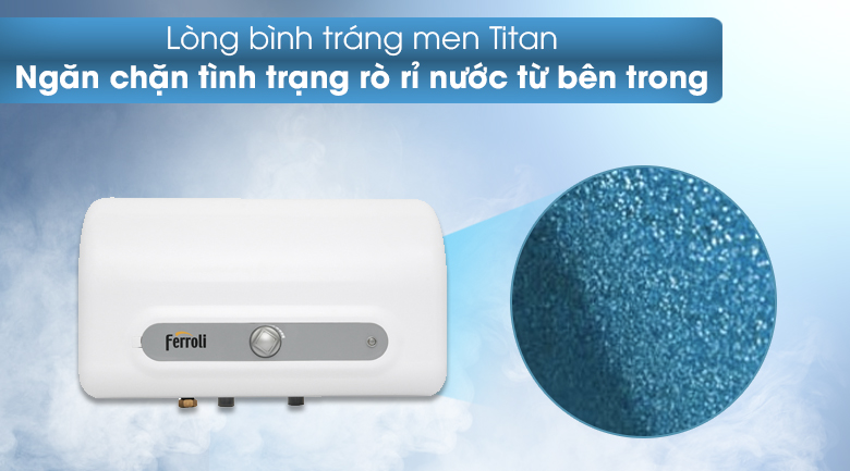 Bình nước nóng FERROLI QQ 50L ME, lòng bình tráng men Titan