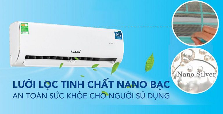 Tổng kho điều hòa, điện máy miền Bắc tại Hà Nội thinh-phat-Funiki HSC18TMU tấm lọc nano bạc