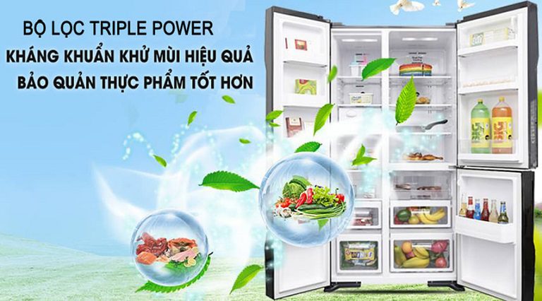 thinh-phat-Hitachi R-M800PGV0(GBK) bộ lọc Triple Power