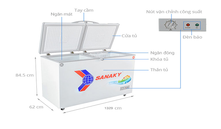 Tủ Đông Mát Sanaky 400L Dàn Đồng VH-4099W1N