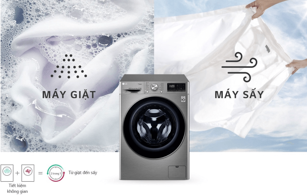 Máy giặt sấy LG FV1413H3BA giặt 13kg + sấy 8kg