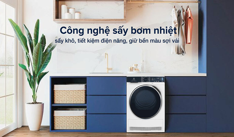 Máy sấy bơm nhiệt Electrolux 9 kg EDH903R9WB