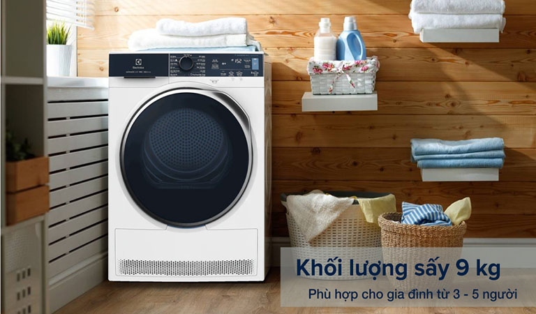 Máy sấy bơm nhiệt Electrolux 9 kg EDH903R9WB