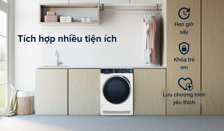 Máy sấy bơm nhiệt Electrolux 9 kg EDH903R9WB