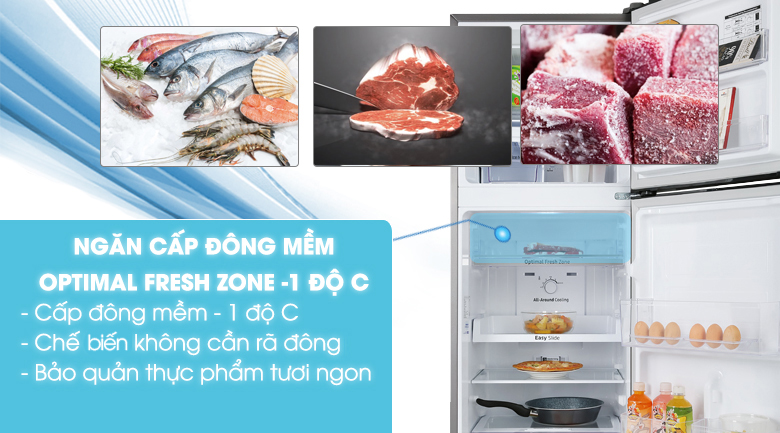 Tủ lạnh Samsung 236 lít 2 cửa Inverter RT22M4032BU/SV, Ngăn đông mềm