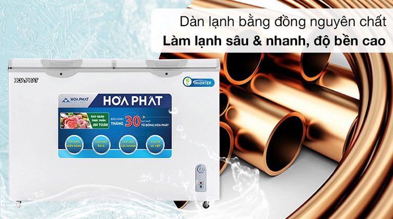 thinh-phat-Tủ đông Hòa Phát HCF-606S2Đ2 dàn đồng