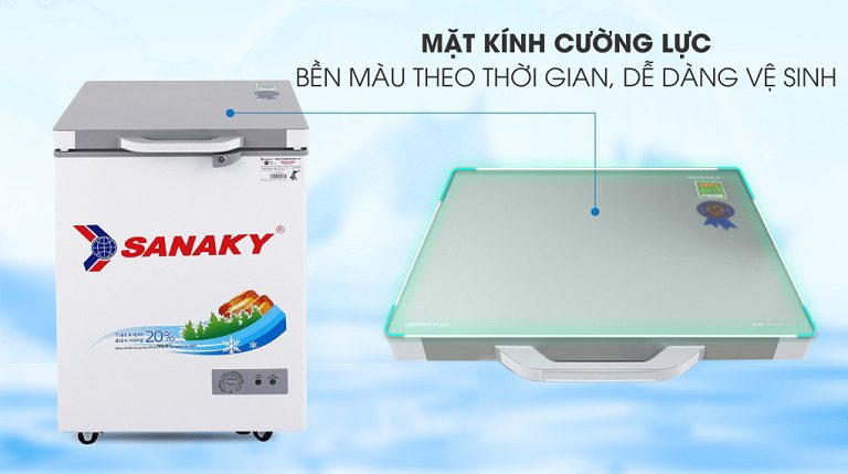 thinh-phat-Tủ đông Sanaky VH-1599HYKD mặt kính cường lực