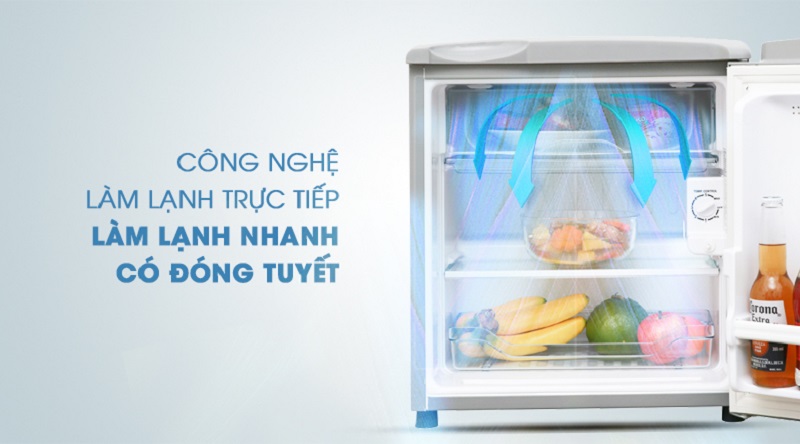 Tủ lạnh Aqua 50 lít AQR-55ER(SS), làm lạnh trực tiếp