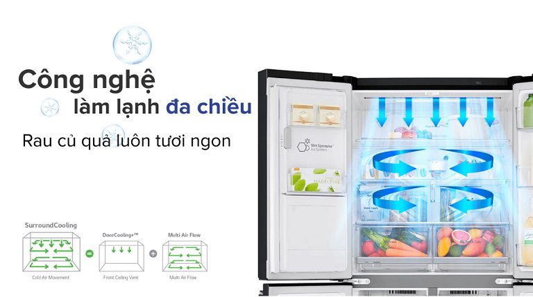 thinh-phat-Tủ lạnh LG GR-D257WB công nghệ làm lạnh đa chiều