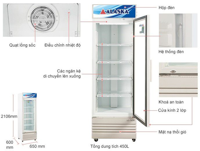 Tủ Mát Alaska Inverter LC-633HI