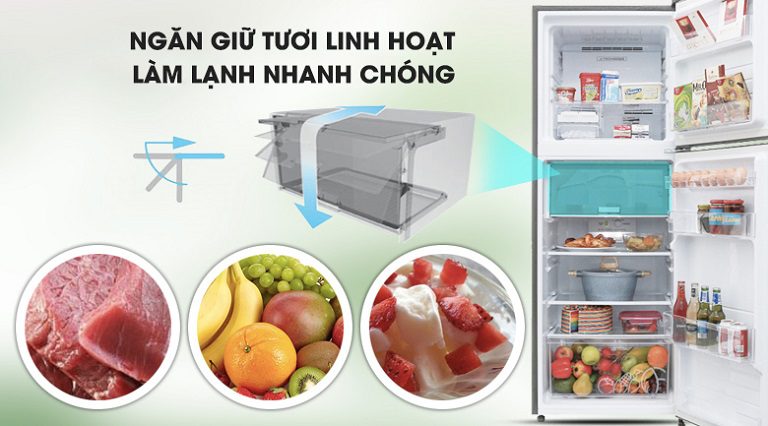 sj-x316e-sl ngăn giữ tươi linh hoạt