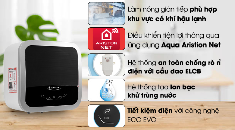 tính năng của chiếc bình Ariton WIFI