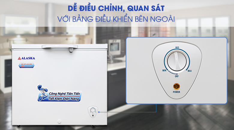 Tủ BD-300C có thiết kế bảng điều khiển bên ngoài dễ dàng quan sát