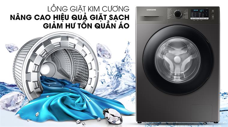 Máy giặt Samsung WW95TA046AX/SV lồng ngang Inverter 9.5kg , lồng giặt kim cương