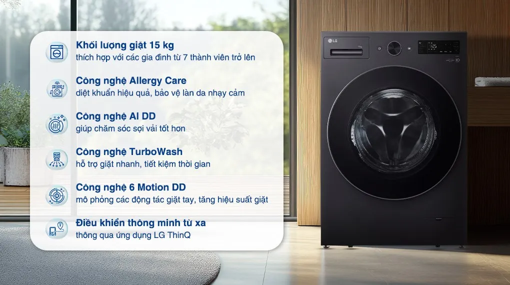 Máy giặt lồng ngang LG F2515SNTG