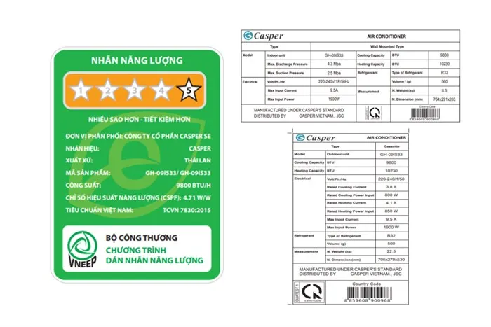 Điều Hòa Casper 2 Chiều GH-09IS33