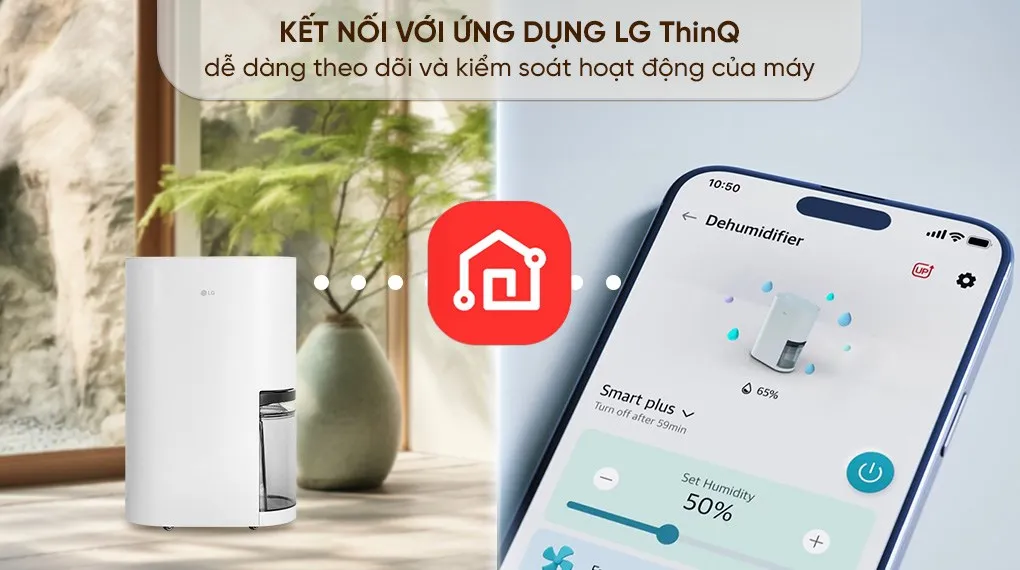 kết nối máy với ứng dụng LG ThinQ để theo dõi và cập nhật phần mềm khi có phiên bản mới.