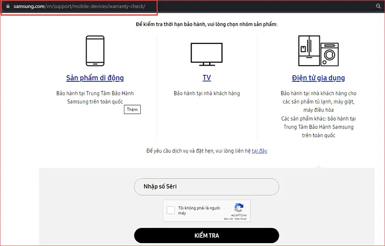 Cách kiểm tra bảo hành máy giặt Samsung trực tuyến