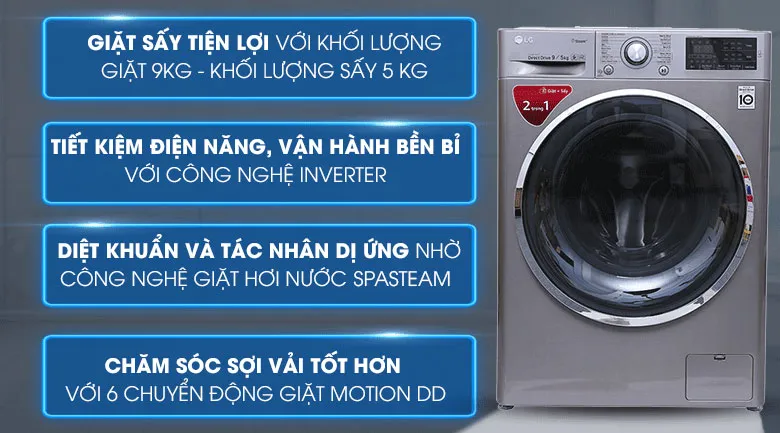 Máy giặt sấy LG FC1409D4E