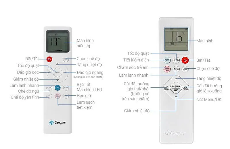 điều khiển điều hòa Casper