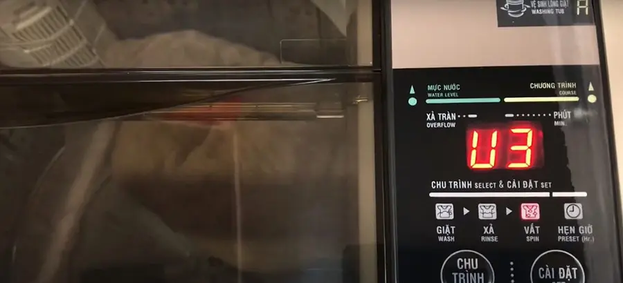 lỗi u3 máy giặt aqua