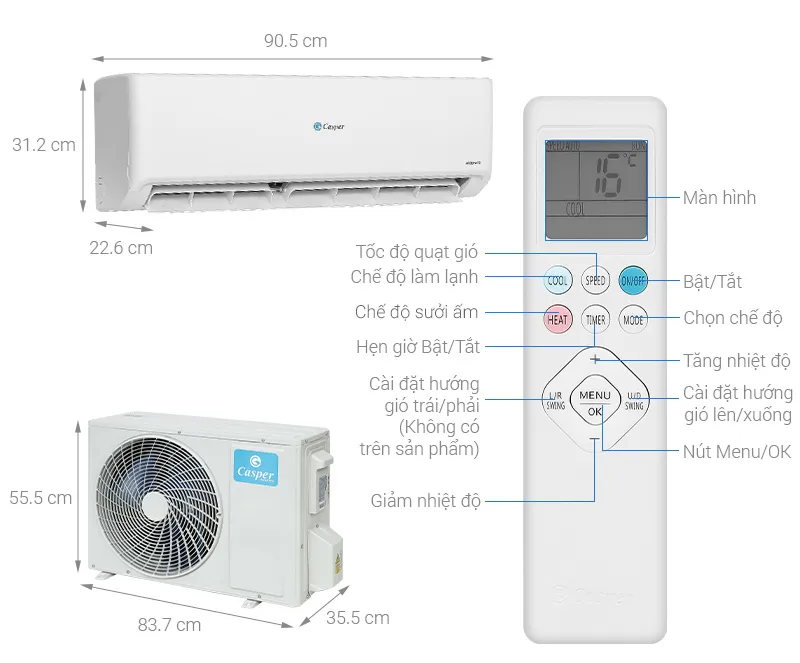 Điều hoà Casper 18.000 BTU GH-18IS35