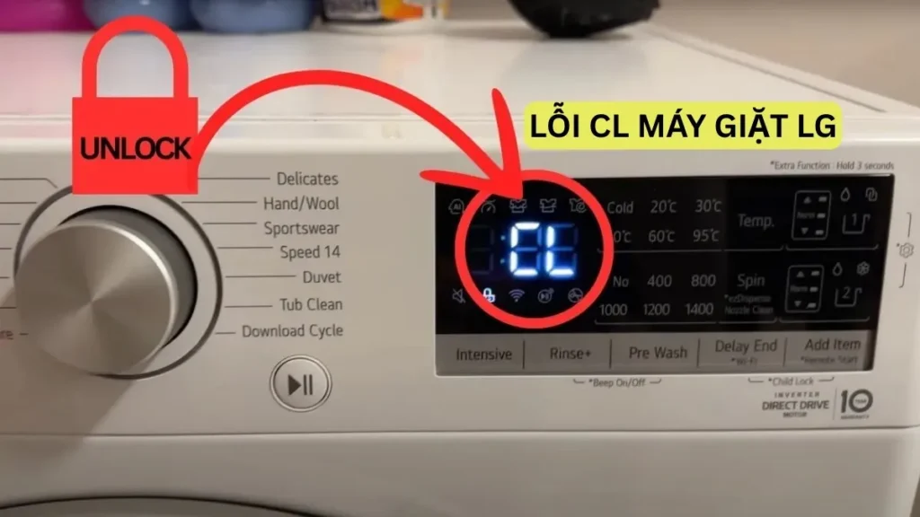 Cách mở máy giặt LG khi bị khóa