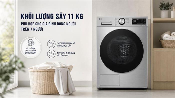 Máy sấy bơm nhiệt LG 11 kg RX11VHP5S