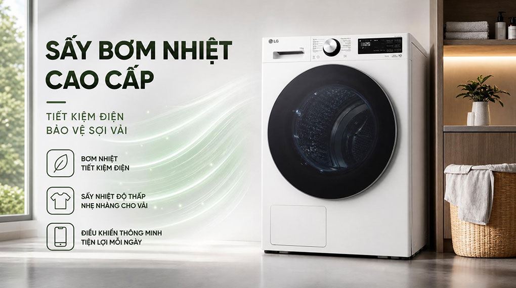 Máy sấy bơm nhiệt LG 11 kg RX11VHP5W