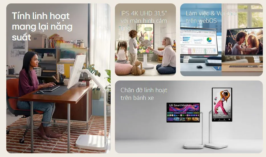 Màn hình thông minh LG Smart Monitor Swing 31.5 inch 32U889SA-W